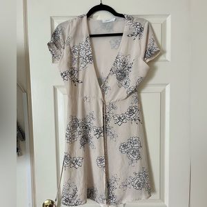 Lush Floral Print Wrap Dress